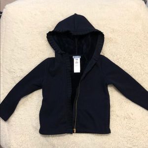 Jacadi navy fleece-lined hooded sweatshirt, size 6